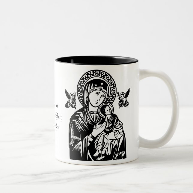 Katholische Selige Jungfrau Mary Jesus Angels Zweifarbige Tasse (Rechts)
