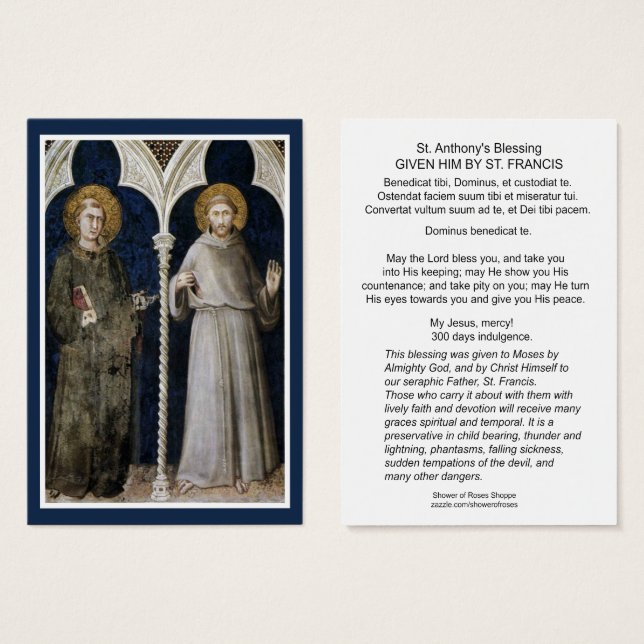 Katholische St. Anthony St. Francis Sessing Gebet (Vorne & Hinten)