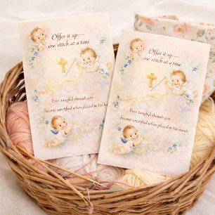 Katholische Strickerin, Heimarbeit Stickerei Nähen Postkarte