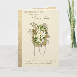 Katholische Sympathie Beileidsblumen Rosenkranz So Karte