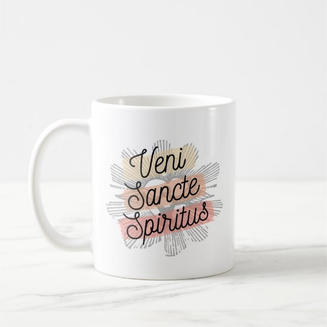 Katholische Tasse Veni Sancte Spiritus (Links)