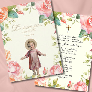 Katholische Taufe Christening Child Jesus Bloral Einladung
