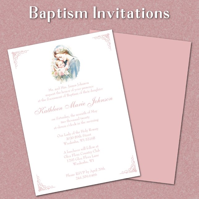Katholische Taufe Christening Heilige Familie Einladung (Von Creator hochgeladen)
