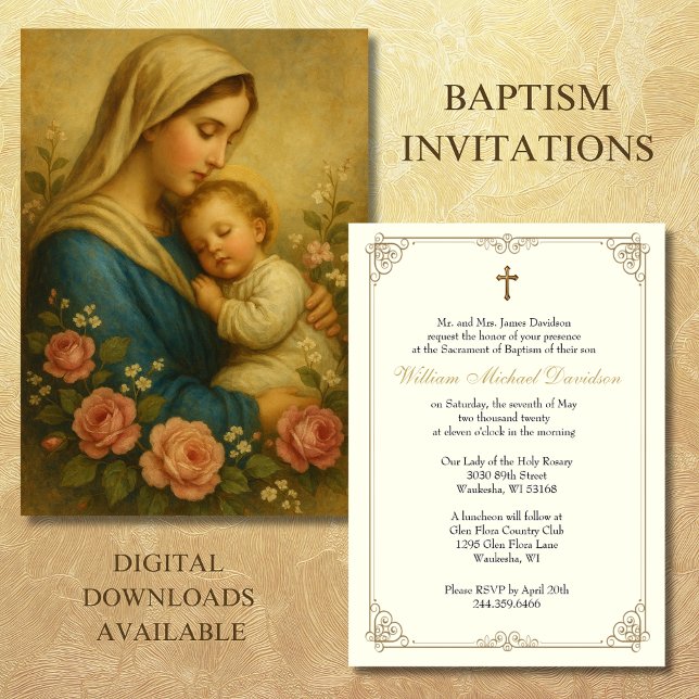 Katholische Taufe Christi und Jesus Christus Einladung (Von Creator hochgeladen)