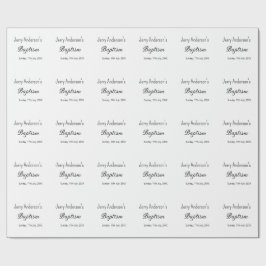Katholische Taufkinder moderne einfache QR minimal Geschenkpapier