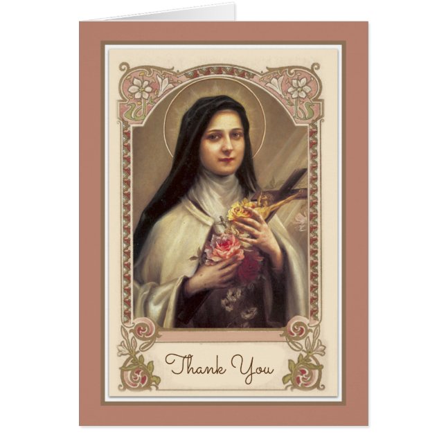 Katholische Therese Beileid Heilige Karte Vielen D (Vorne)