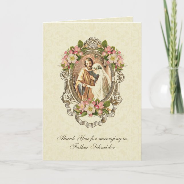 Katholische Vintage Hochzeitskarte Karte (Vorderseite)