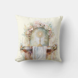 Katholische Wasserfarbe Eucharistische Adoration A Kissen