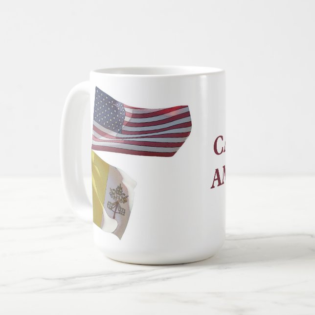 katholischer Amerikaner Kaffeetasse (Vorderseite Links)