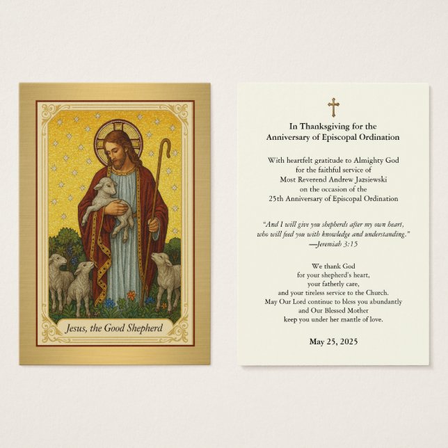 Katholischer Bischof-Jubiläum der Ordination Jesus (Vorne & Hinten)