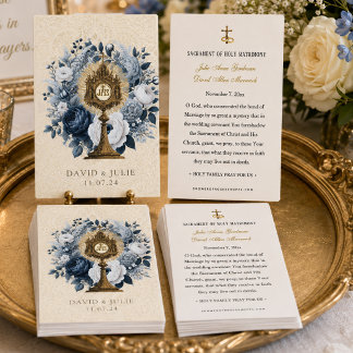 Katholischer Blauer Blütenmonstranz Hochzeit Heili Visitenkarte