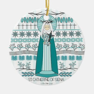 Katholischer Heiliger Ornament: St. Catherine von Keramik Ornament