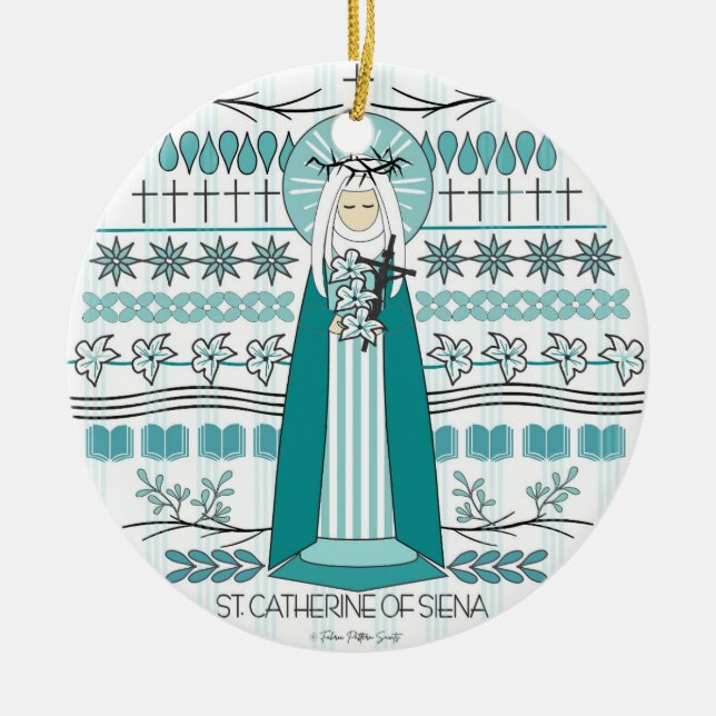 Katholischer Heiliger Ornament: St. Catherine von  Keramik Ornament (Vorne)
