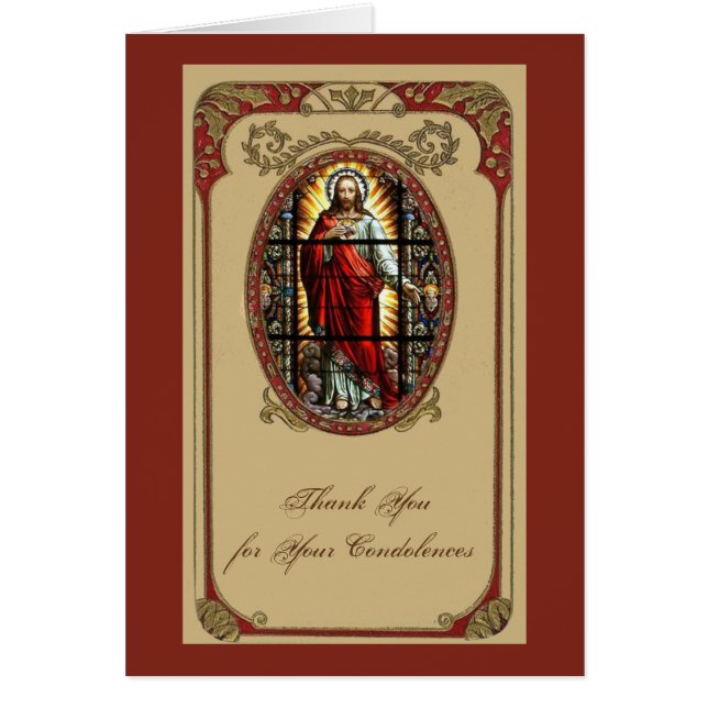 Katholischer Jesus Beileid Heilige Karte Vielen Da (Vorne)