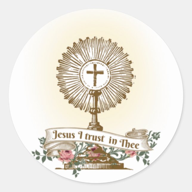 Katholischer Jesus I TRUST Religiösen Eucharisten Runder Aufkleber (Vorderseite)