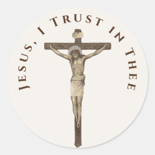 Katholischer Jesus in Crucifix Göttliche Barmherz Runder Aufkleber