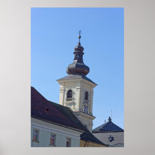 Katholischer Kirchturm Sibiu Rumänien Poster
