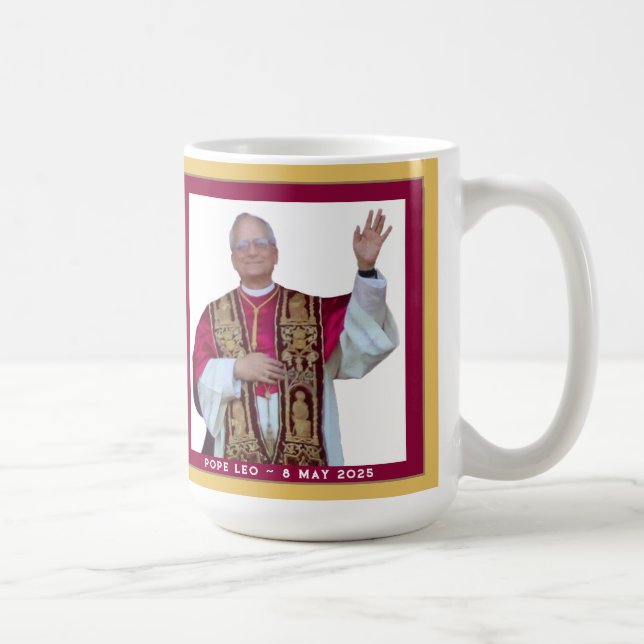 Katholischer Papst Leo Kaffeetasse (Rechts)