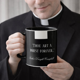 Katholischer Priester Black Clergy Collar Religiös Tasse