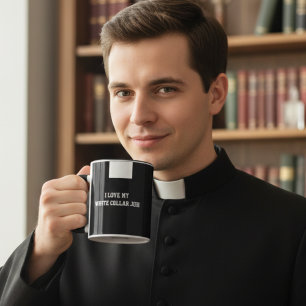 Katholischer Priester Black Clergy Collar Religiös Tasse