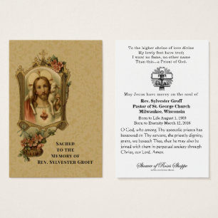 Katholischer Priester Jesus Beerdigung Gedenkkarte
