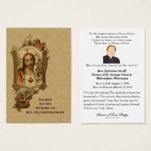 Katholischer Priester Jesus Beerdigung Gedenkkarte