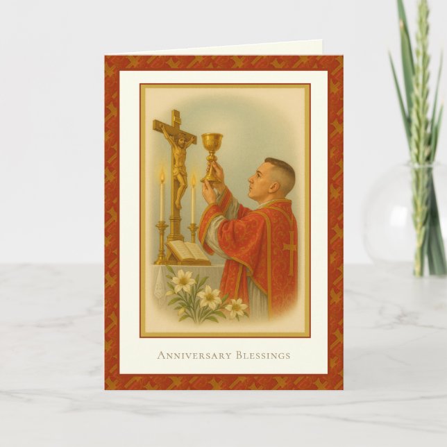 Katholischer Priester-Jubiläumsordinator Deacon Karte (Vorderseite)