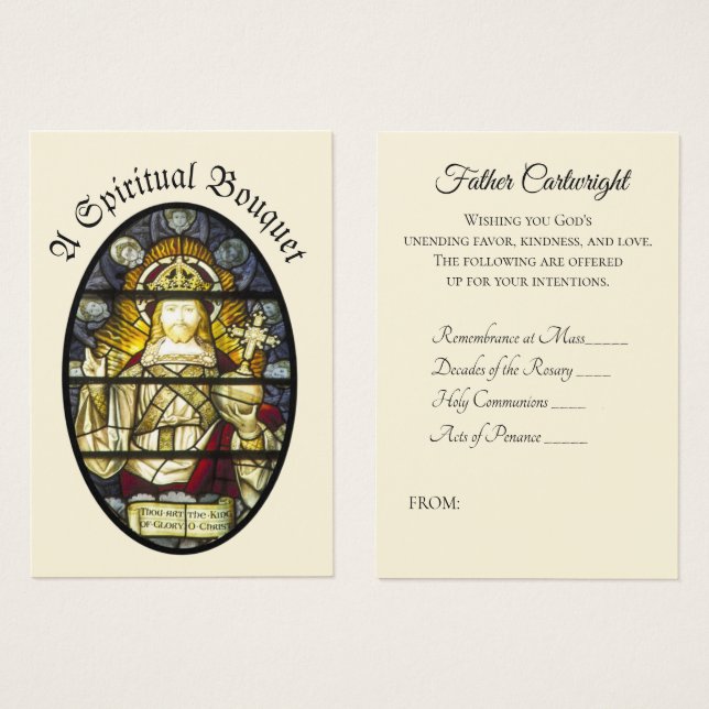 Katholischer Priester Spirituelle Bouquet Heilige  (Vorne & Hinten)