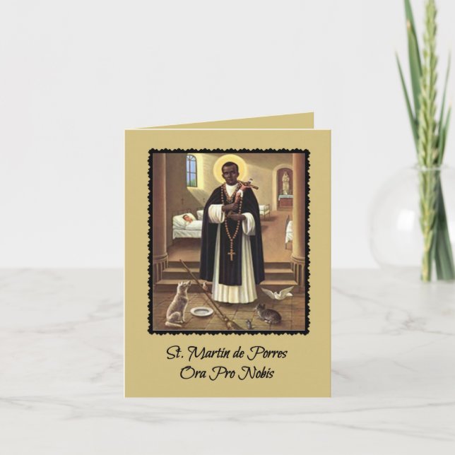 Katholischer Priester St Martin de Porres Karte (Vorderseite)