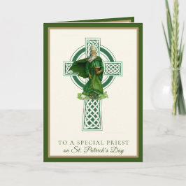 Katholischer Priester St. Patrick's Day Kleeblatts Karte