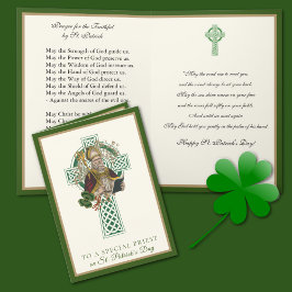 Katholischer Priester St. Patrick's Day Kleeblatts Karte