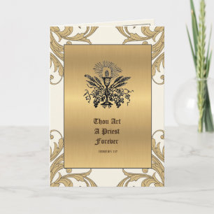 Katholischer Priesterjubiläum Weihe Gold Karte