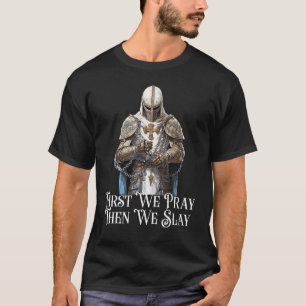 Katholischer Ritter betet Rosenkranz Lepanto-Schla T-Shirt