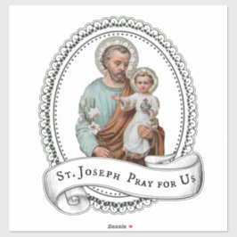 Katholischer St. Joseph mit Kind Jesus Religiös Aufkleber