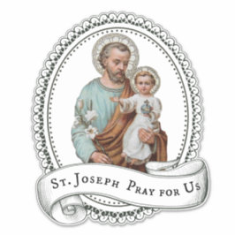 Katholischer St. Joseph mit Kind Jesus Religiös Aufkleber