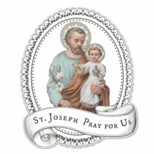 Katholischer St. Joseph mit Kind Jesus Religiös Aufkleber
