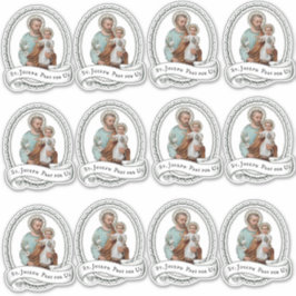 Katholischer St. Joseph mit Kind Jesus Religiös Aufkleber