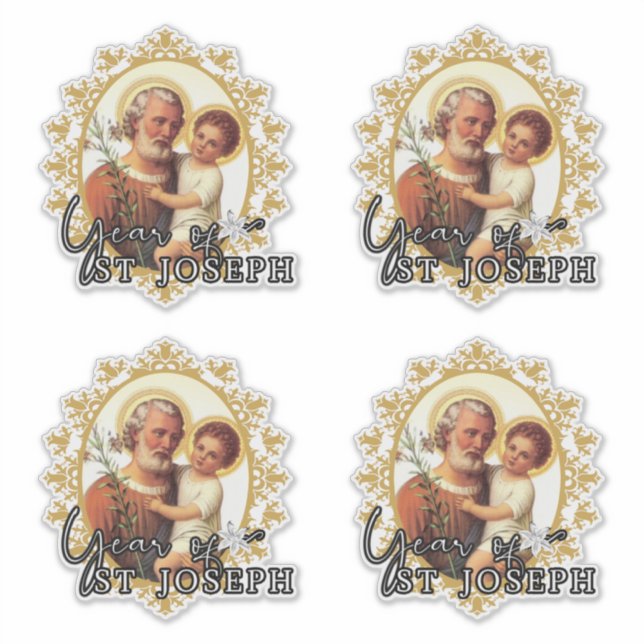 Katholischer St. Joseph mit Kind Jesus Religiös Aufkleber (Vorderseite)