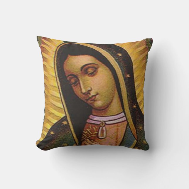 Katholischer unsere Dame von Guadalupe-JUNGFRAU Kissen (Vorderseite)