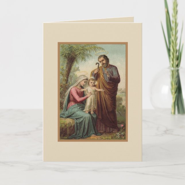 katholischer Vintager Jesus Mary Joseph Karte (Vorderseite)