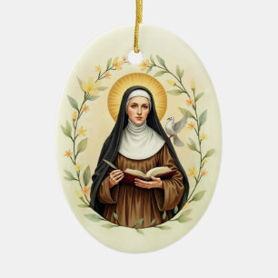 Katholisches Andachtsbild Santa Teresa von Avila Keramik Ornament