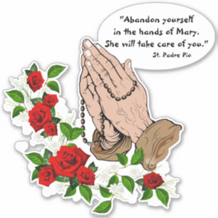Katholisches betendes Rosenbeet St. Padre Pio Hand Aufkleber