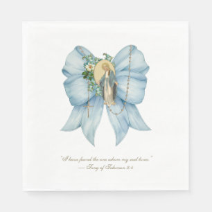 Katholisches Brautparty gesegnet Mary Blue Bow Serviette