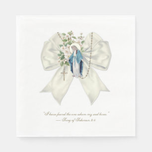 Katholisches Brautparty gesegnete Mary Creme Bow Serviette