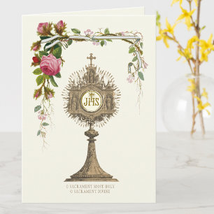 Katholisches eucharistisches Host-Goldmonstranz Ro Karte