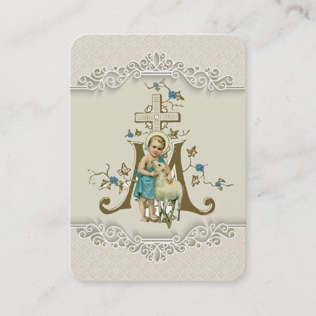 Katholisches Gebet Jesus Lamb kreuzen religiöse Visitenkarte (Vorderseite)