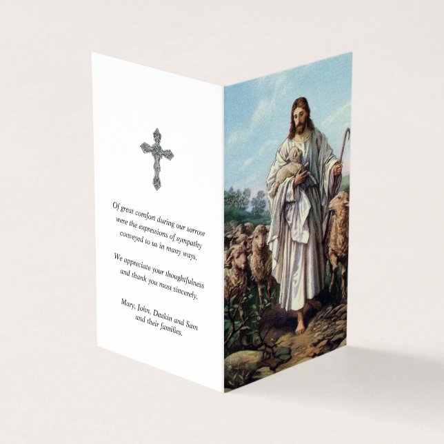 Katholisches Gebet kardiert | Jesus guten Schäfer Visitenkarten (Vorderseite)