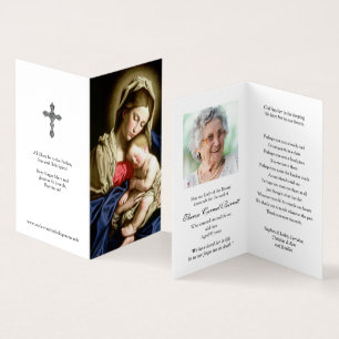 Katholisches Gebet kardiert   Madonna u. Kind Visitenkarten