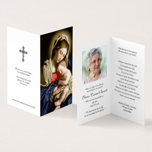 Katholisches Gebet kardiert | Madonna u. Kind Visitenkarten (Innenseite und Außenseite)