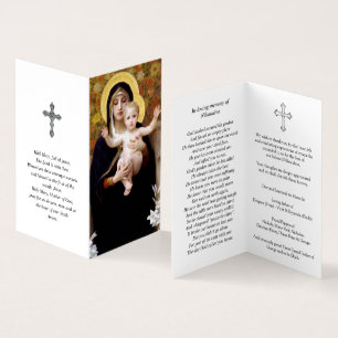 Katholisches Gebet kardiert   Madonna von Lilien Visitenkarten